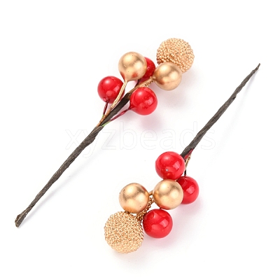 Foam Artificial Christmas Berries with Branch DIY-B019-02E-1