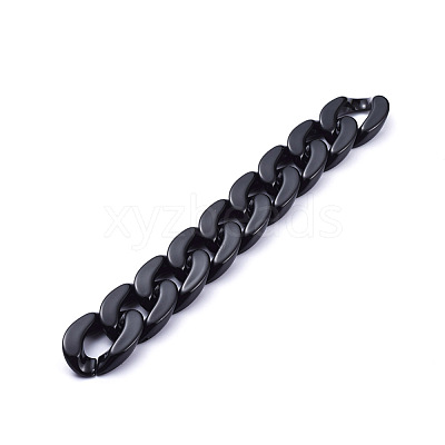 Handmade Opaque Acrylic Curb Chains X-AJEW-JB00564-02-1