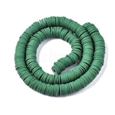 Flat Round Handmade Polymer Clay Beads CLAY-R067-10mm-46-1