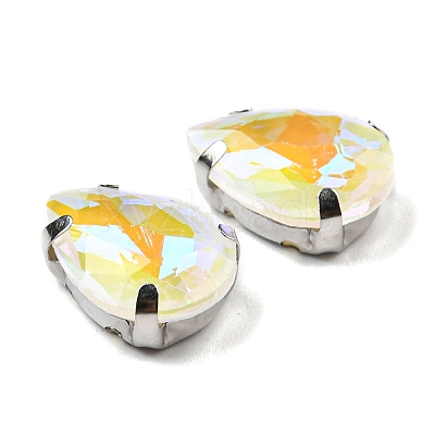 Mocha Fluorescent(MI) Teardrop Sew on Rhinestone GGLA-R043-02B-P03-1