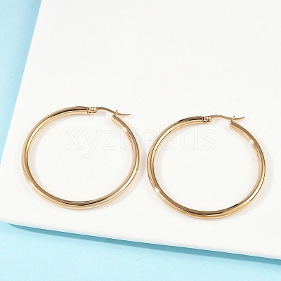 201 Stainless Steel Big Hoop Earrings EJEW-F205-14G-B-1
