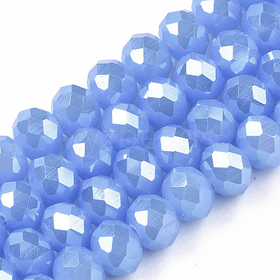 Electroplate Glass Beads Strands EGLA-A034-J8mm-A11-1