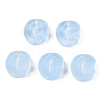Transparent Spray Painted Glass Beads GLAA-N035-036-C11-1
