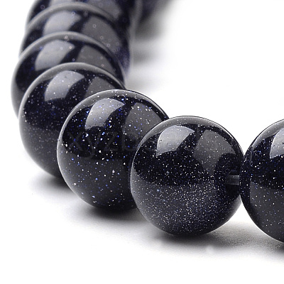 Synthetic Blue Goldstone Beads Strands G-S259-41-6mm-1