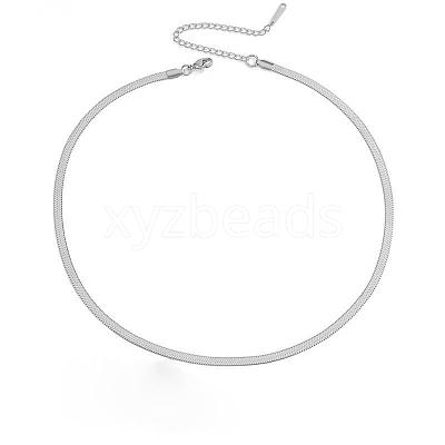 304 Stainless Steel Snake Chain Necklaces for Women WG80FEF-37-1
