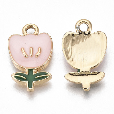 Eco-Friendly Zinc Alloy Pendants X-ENAM-R051-06-03G-NR-1