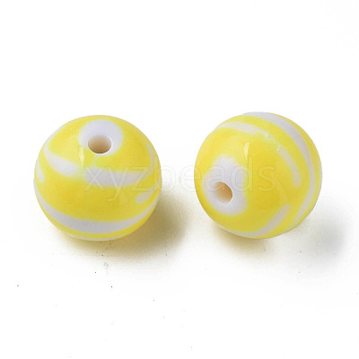 Opaque Striped Acrylic Beads MACR-S373-27B-06-1