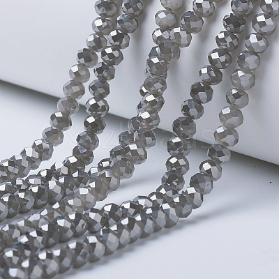 Electroplate Glass Beads Strands EGLA-A034-J8mm-Y01-1