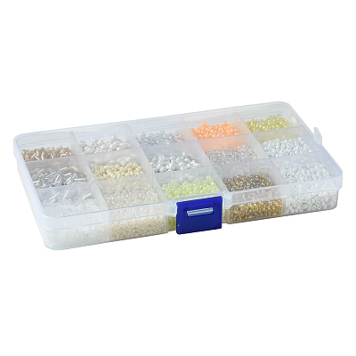 DIY Round Glass Beads Bracelets Making Kits SEED-FS0001-34-1