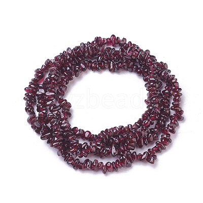 Natural Garnet Chip Beads Strands G-L491-06-1
