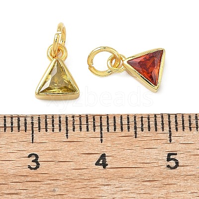Brass Micro Pave Cubic Zirconia Pendants KK-L264-03G-1