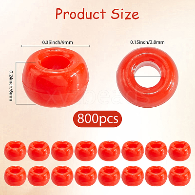 800Pcs Opaque Plastic Beads KY-SP0001-47C-1