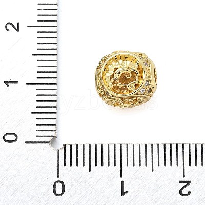 Brass Micro Pave Cubic Zirconia Beads KK-Z095-04G-11-1