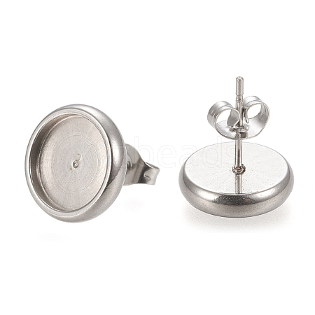 Non-Tarnish 304 Stainless Steel Stud Earring Settings X-STAS-K202-05D-P-1