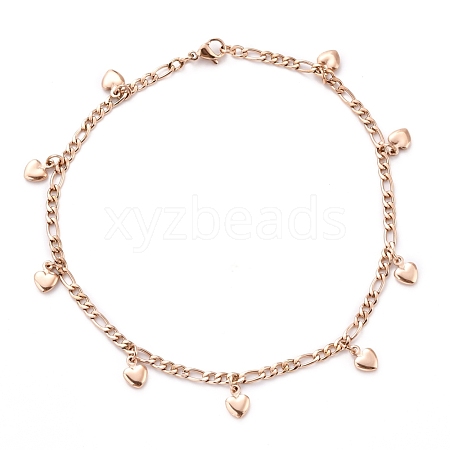304 Stainless Steel Charm Anklets STAS-B021-21RG-1