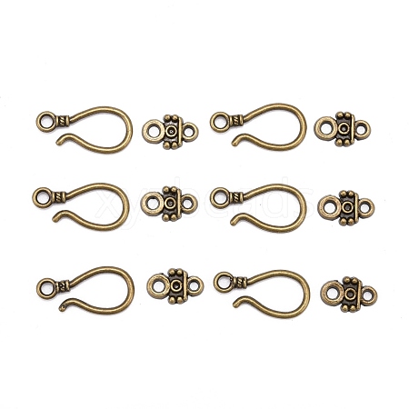 Alloy Hook and Eye Clasps X-PALLOY-2781-AB-FF-1