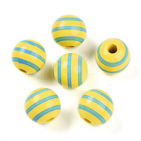 Easter Theme Printed Wood Beads WOOD-T032-22N-1