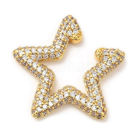 Crystal Rhinestone Star Cuff Earrings EJEW-D059-06G-02-1