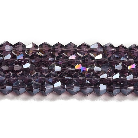 Transparent Electroplate Glass Beads Strands EGLA-A039-T6mm-B04-1