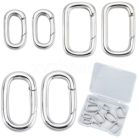 12Pcs 3 Styles Brass Spring Gate Rings KK-SC0007-61-1
