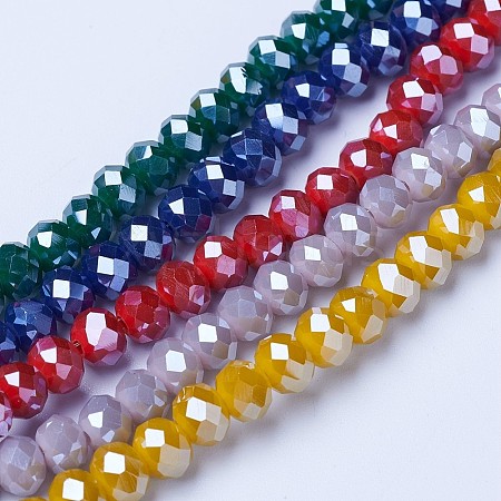 Electroplate Glass Beads Strands EGLA-A034-P6mm-A-1
