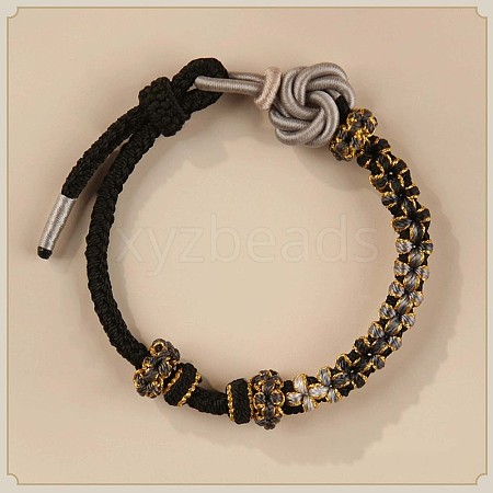 Hand-knitted Polyester and Wax Cope Braided Bracelets for Men Women FS-WG9D472-04-1
