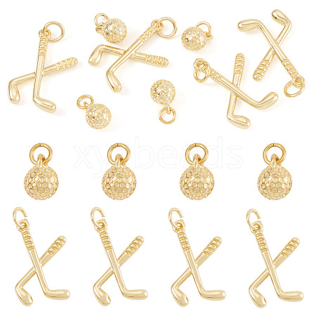 8Pcs 4 Styles Brass Pendants KK-TA0009-02-1