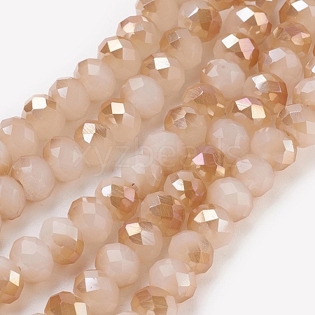 Electroplate Glass Beads Strands X-GLAA-K027-HR-C04-1