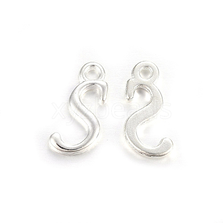 Silver Color Plated Alloy Letter Pendants LS-X-PALLOY-J718-01S-S-1