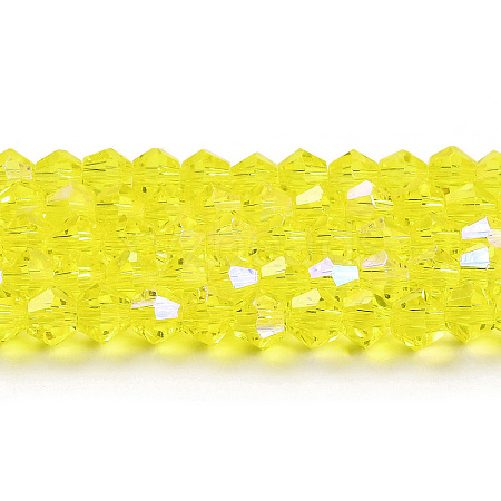 Transparent Electroplate Glass Beads Strands EGLA-A039-T4mm-L21-1