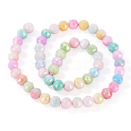 2 Strands Anti-Tarnish Electroplate Glass Beads Strands GLAA-TA0003-56-1