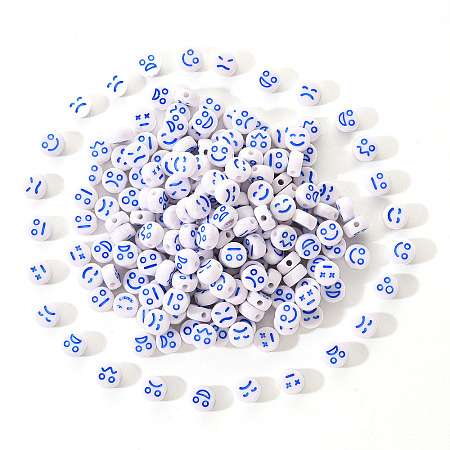 White Opaque Acrylic Beads MACR-YW0001-20C-1