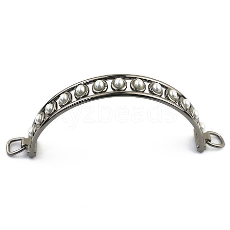 Arch Shaped Zinc Alloy & Plastic Pearl Bag Handles PW-WGB898A-03-1