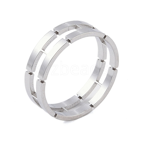 Non-Tarnish 304 Stainless Steel Chain Shape Finger Ring RJEW-C084-01A-P-1