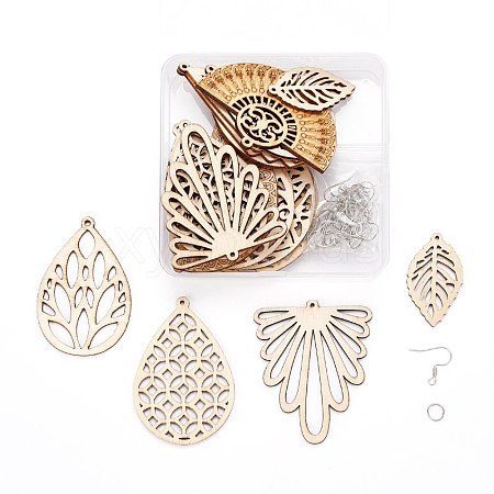 DIY Wooden Dangle Earring Making Kits X1-DIY-FS0001-67-1