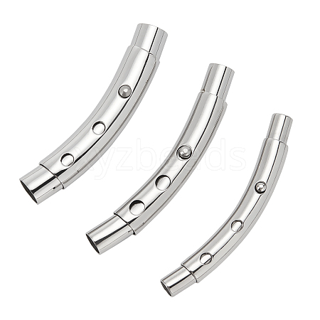 DICOSMETIC 3 Sets 3 Style 304 Stainless Steel Bayonet Clasps STAS-DC0004-42-1