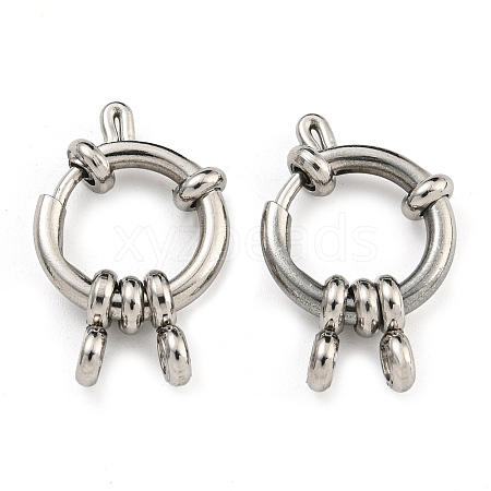 Non-Tarnish 304 Stainless Steel Spring Ring Clasps STAS-G190-17P-D-1