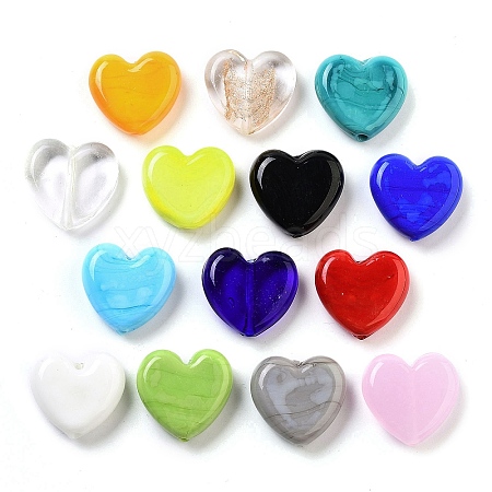 Heart Handmade Lampwork Beads LAMP-U003-01O-1