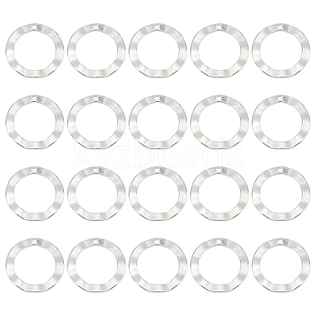 20Pcs 201 Stainless Steel Pendants STAS-UN0036-15-1