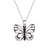 Butterfly Resin Pendant Necklaces PW-WG40B23-02-1