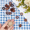 Beebeecraft 20Pcs 10 Styles Walnut Wood Stud Earring Findings FIND-BBC0001-46-3