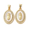 Brass Micro Pave Cubic Zirconia Pendants KK-D057-04G-1