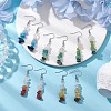 Natural Mixed Stone & Synthetic Turquoise Dangle Earrings EJEW-JE06030-2