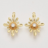 Brass Cubic Zirconia Links connectors X-KK-N216-07-1
