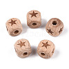 Engraved Beech Wood Beads WOOD-N015-08A-1
