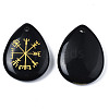 Natural Black Stone Pendants G-T122-72A-3