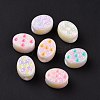 UV Plating Rainbow Iridescent Acrylic European Beads SACR-E009-35-2