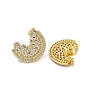 Brass Pave Clear Cubic Zirconia Stud Earrings EJEW-N054-53G-2