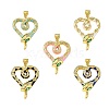 5Pcs 5 Colors Brass Micro Pave Clear Cubic Zirconia Pendants KK-SZ0006-02-1