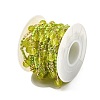 Brass Hexagonal Column Glass Seaded Beaded & Resin Round Beaded Link Chains CHC-G026-01G-3